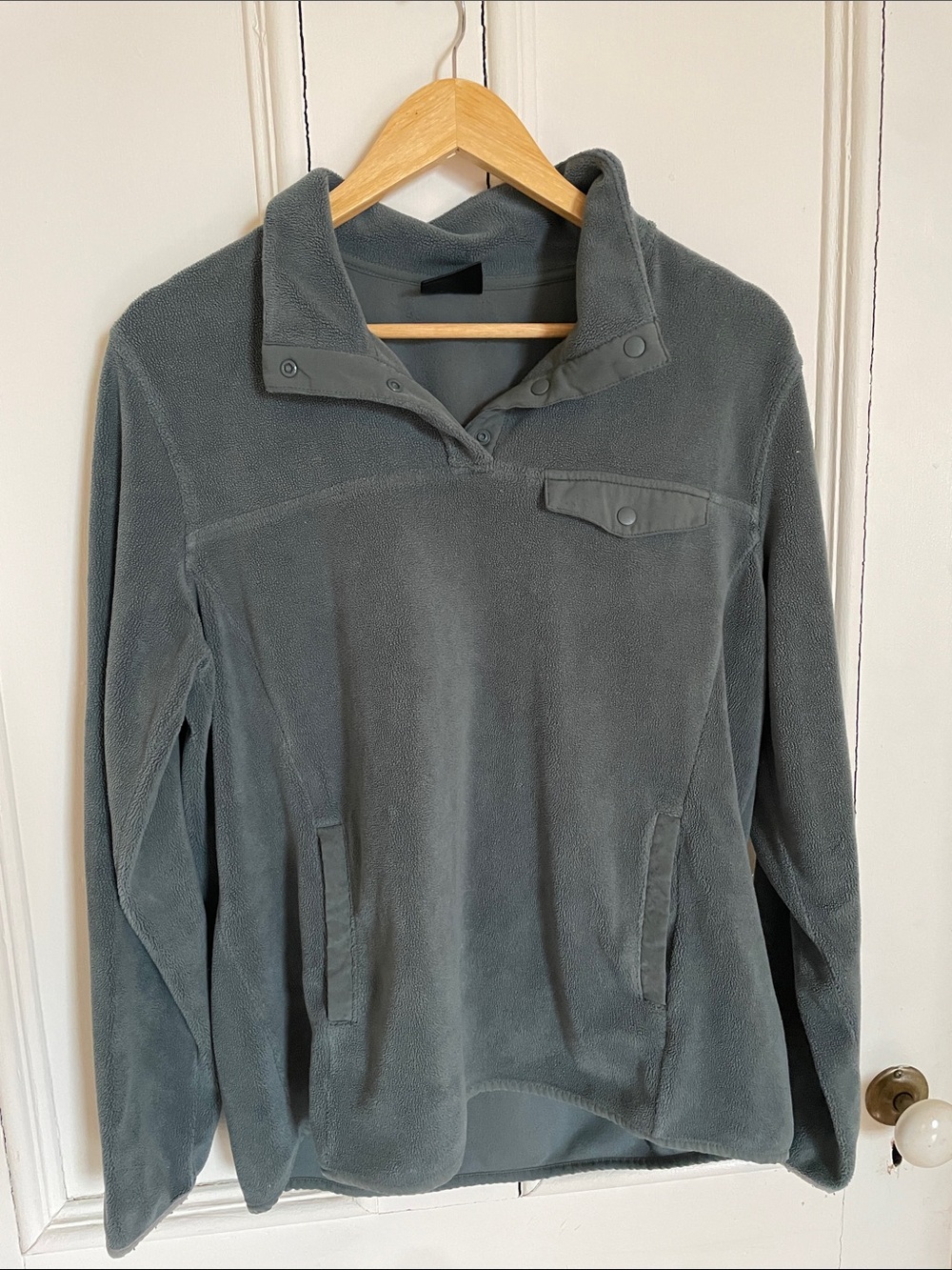 Heather Gray Fleece Popover Pullover